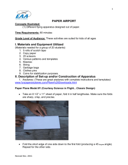 PAPER AIRPORT I. Materials and Equipment Utilized II. Description