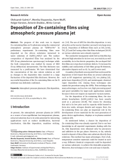 Deposition of Zn-containing films using atmospheric pressure