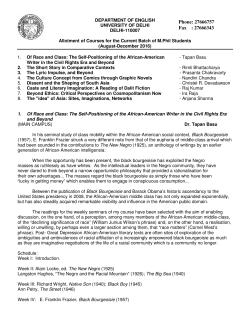 Course descriptions - Department of English | University of Delhi