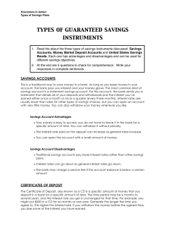 Guaranteed Savings Instruments Packet
