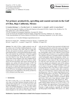 Net primary productivity, upwelling and coastal