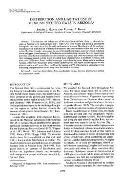 Distribution and Habitat Use of Mexican Spotted Owls in Arizona