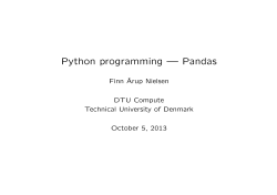 Python programming — Pandas