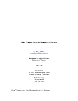 Polite Oratory: Hume`s Conception of Rhetoric