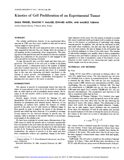 Kinetics of Cell Proliferation of an Experimental