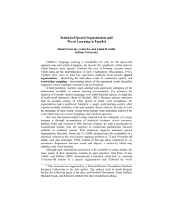 Statistical Speech Segmentation and Word Learning in Parallel