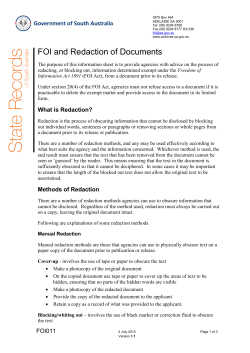 FOI and Redaction of Documents