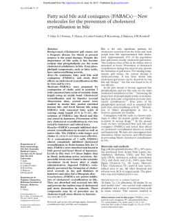 Fatty acid bile acid conjugates (FABACs)&mdash;New molecules for