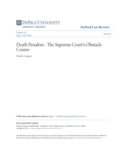 Death Penalties - The Supreme Court`s Obstacle