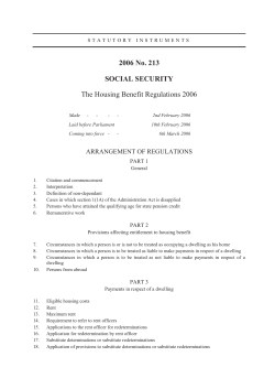 2006 No. 213 SOCIAL SECURITY The Housing Benefit Regulations