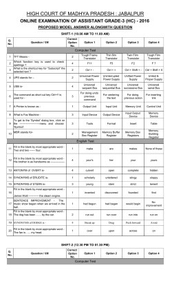 Proposed Model Answers alongwith Questions of Online