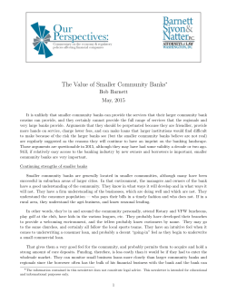 The Value of Smaller Community Banks