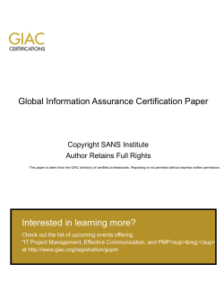 (GCPM) A Project Management Approach to Writing a GIAC Gold