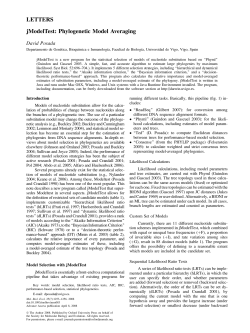 LETTERS jModelTest: Phylogenetic Model