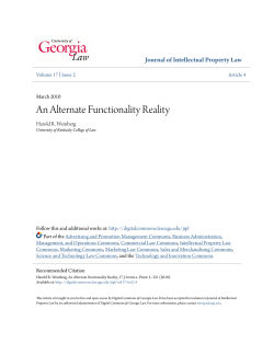 An Alternate Functionality Reality