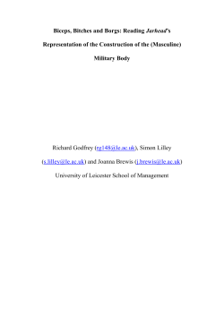 Biceps, Bitches and Borgs - Leicester Research Archive