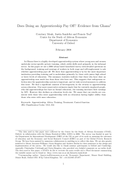 Does Doing an Apprenticeship Pay Off? Evidence from Ghana