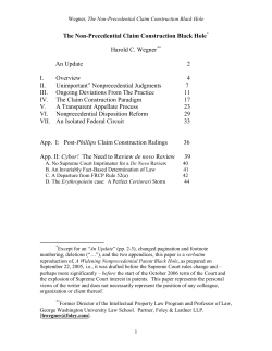 The Non-Precedential Claim Construction Black Hole