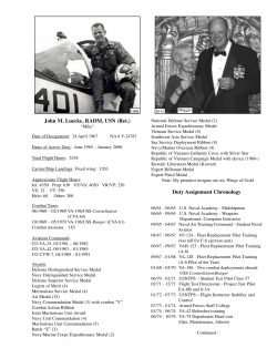 John M. Luecke, RADM, USN (Ret.) Duty Assignment Chronology