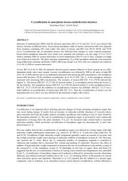 Crystallization in amorphous lactose