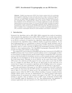 GPU Accelerated Cryptography as an OS Service