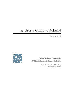 A User`s Guide to MLwiN