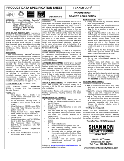 PRODUCT DATA SPECIFICATION SHEET TEKNOFLOR