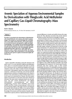 Arsenic Speciation of Aqueous Environmental Samples by