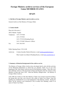 Foreign Ministry archives services of the European Union MEMBER