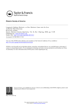 Longinus`s Sublime Rhetoric, or How Rhetoric