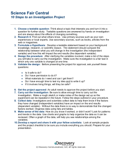 10 Steps to an Investigation Project