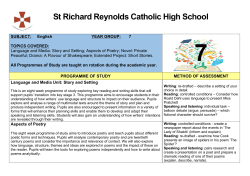 English - St Richard Reynolds Catholic College