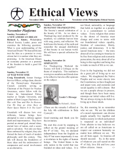 Ethical Views - Ethical Society of Philadelphia