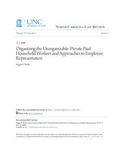 Organizing the Unorganizable: Private Paid Household Workers and