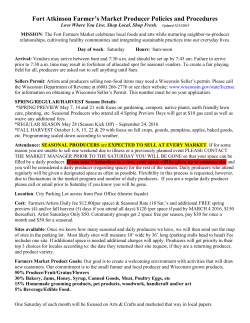 Possible Guideline for Fort Atkinson Farmers Market