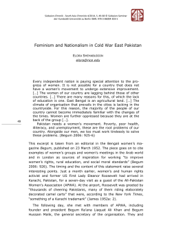Feminism and Nationalism in Cold War East Pakistan