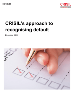 CRISIL`s approach to recognising default