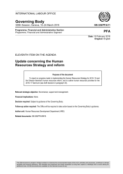 Update concerning the Human Resources Strategy and reform