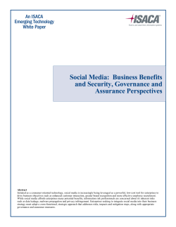 Social Media: Business Benefits and Security, Governance and