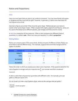 Ratios and Proportions