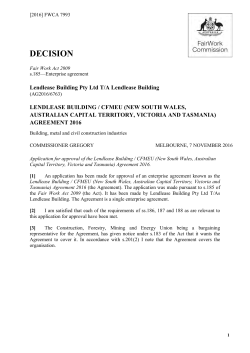 signed a workplace agreement with the CFMEU