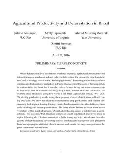 Agricultural Productivity and Deforestation in Brazil