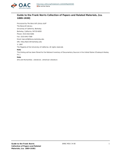 Frank Norris Collection of Papers and Related