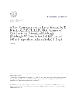 A Short Commentary on the Law of Scotland, by TB Smith, QC, DCL