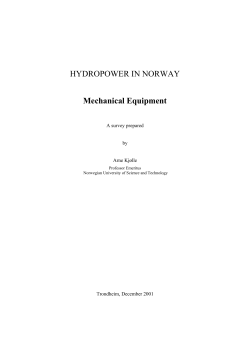 HYDROPOWER IN NORWAY Mechanical Equipment