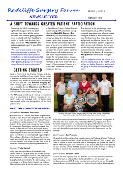 Newsletter - Volume 1, Issue 1 - Radcliffe-On