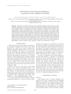 mixtures of fine-grained minerals а kaolinite and carbonate grains