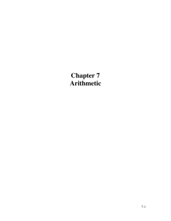 Chapter 7 Arithmetic