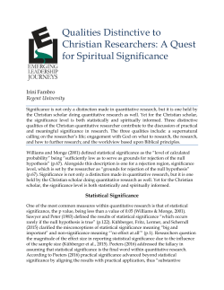 Qualities Distinctive to Christian Researchers: A