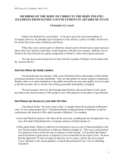 Members of the Body of Christ in the Body Politic: Examples from